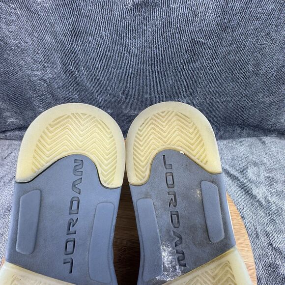 Nike Air Jordan 5 Retro Shoes Boys Size 6.5Y Silver Green Basketball Sneakers - Picture 8 of 9